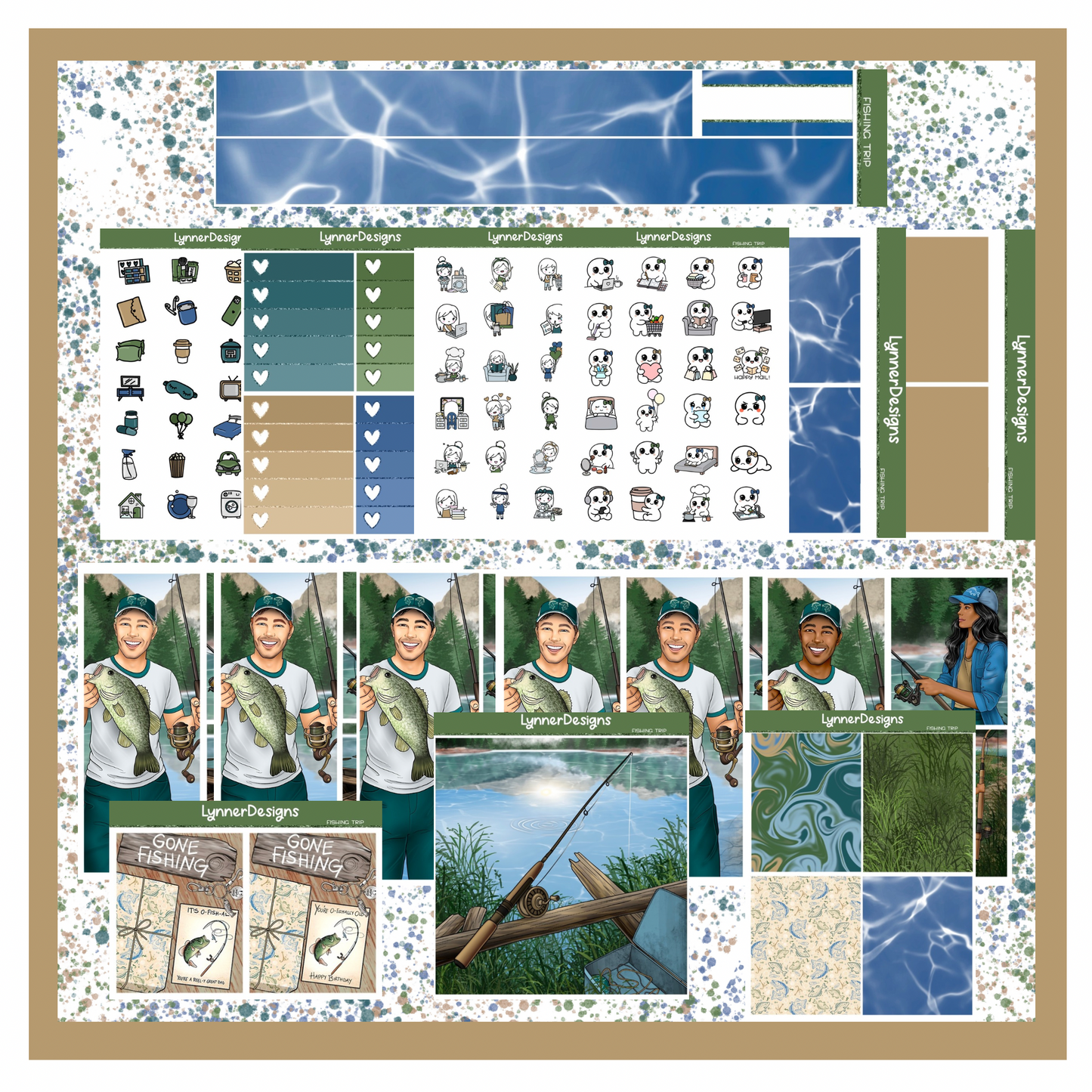 Printable - Fishing Trip - Vertical Weekly Kit