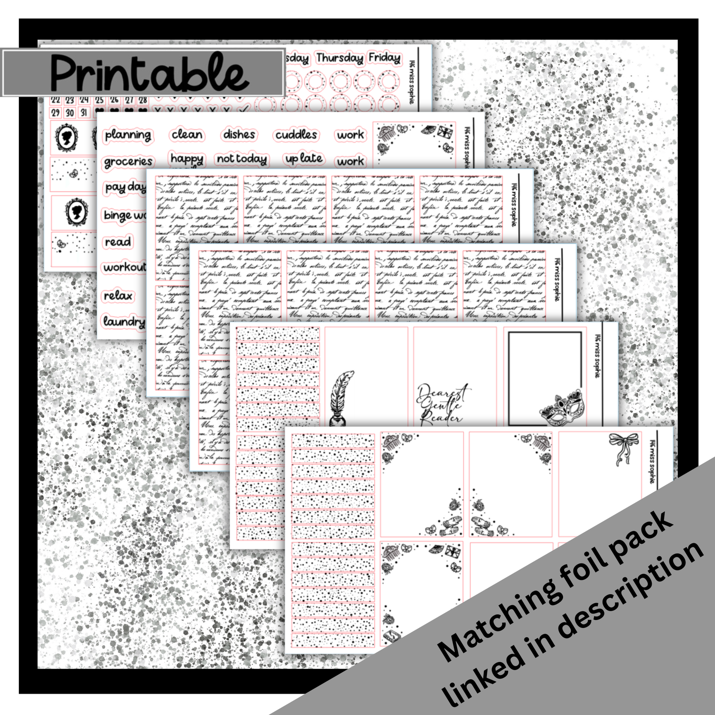 Printable - Miss Sophie - Vertical Weekly Kit