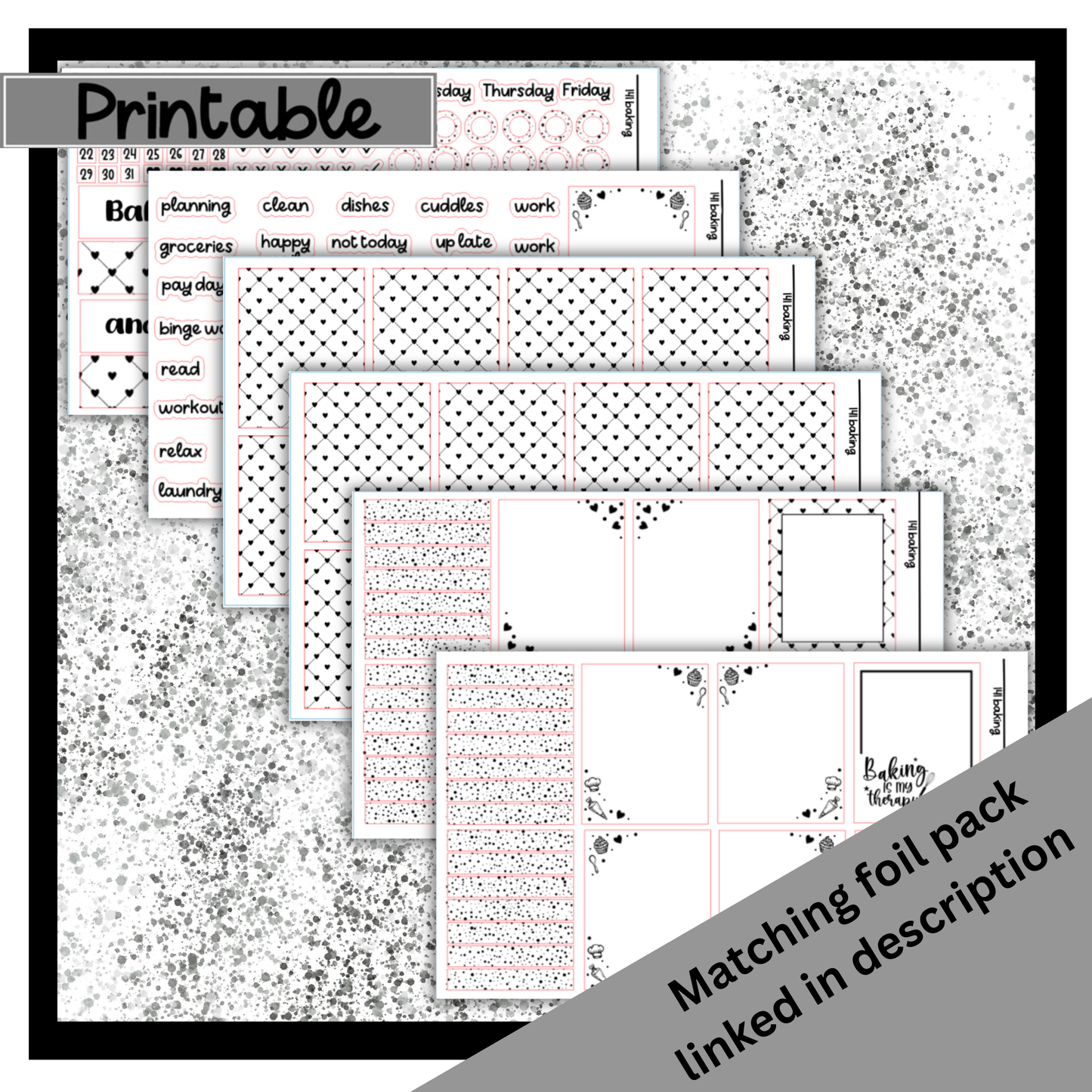 Printable - Baking Class - Vertical Weekly Kit