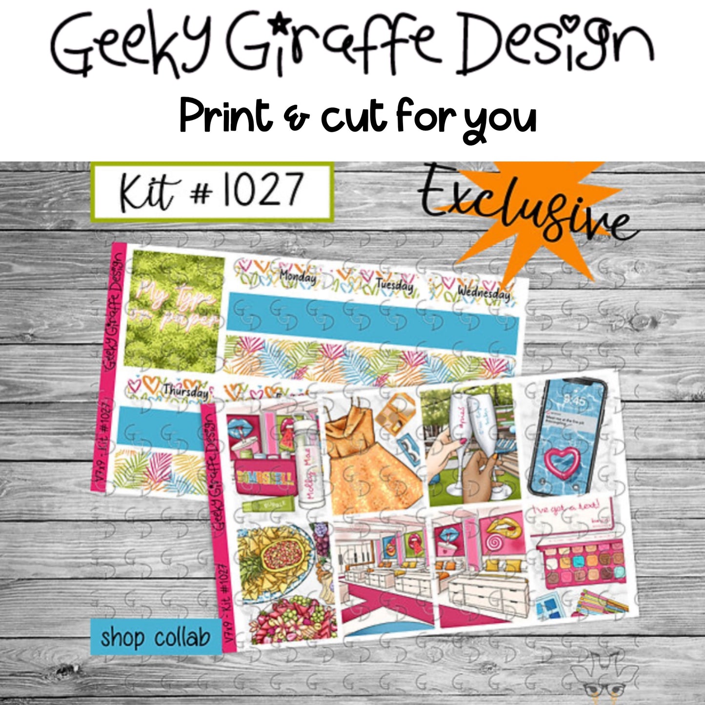 Geeky Giraffe Design kit 1027 - MUST buy printable from her shop first