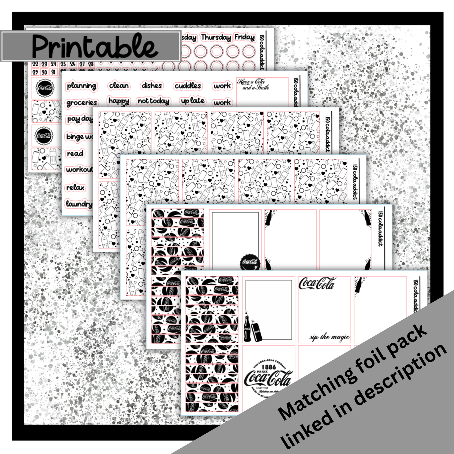 Printable - Cola Addict - Vertical Weekly Kit