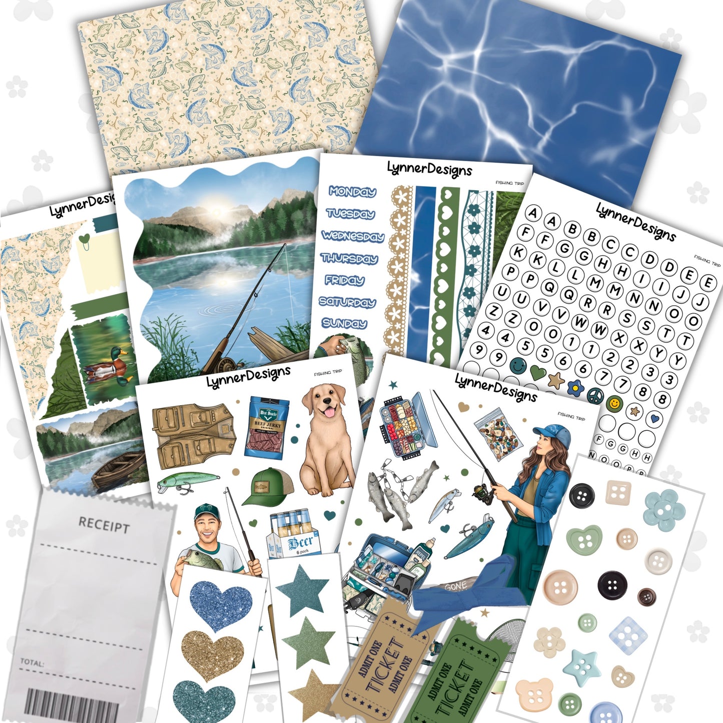 Journaling Kit / Junk Journal - Fishing Trip