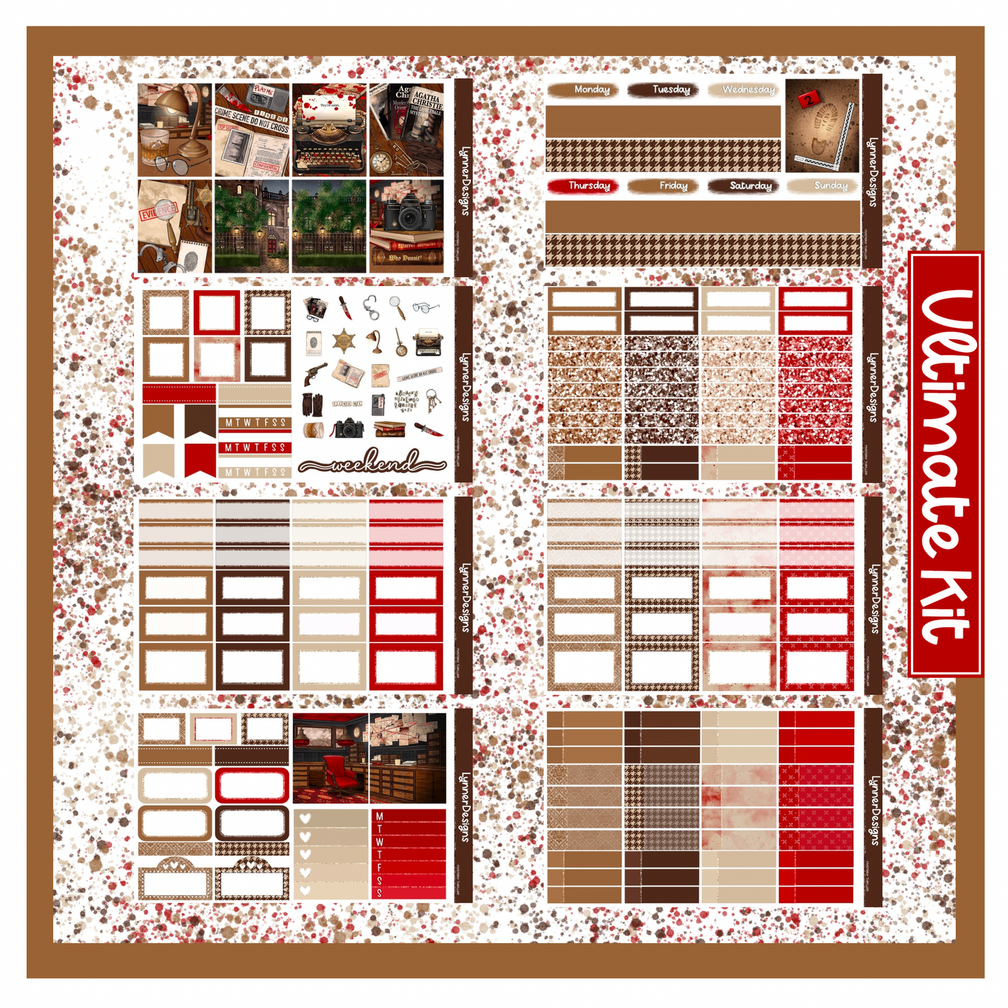 Printable - Mystery Thriller - Vertical Weekly Kit