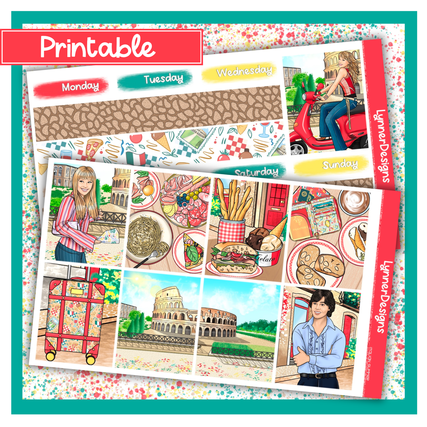 Printable - Italian Summer - Vertical Weekly Kit