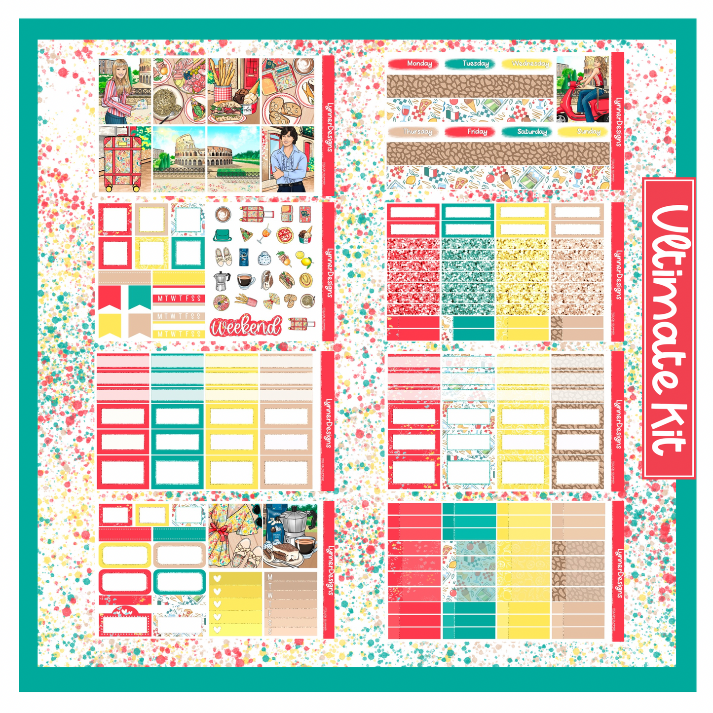 Printable - Italian Summer - Vertical Weekly Kit