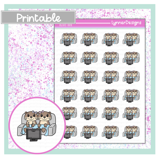 Printable - Olive 003 - Friends Watching TV