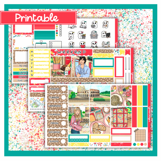 Printable - Italian Summer Hobonichi Cousin Weekly Kit