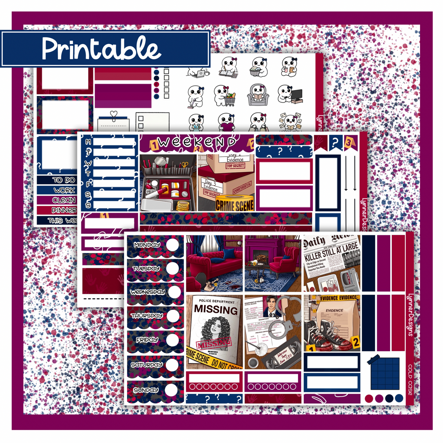 Printable - Cold Case Hobonichi Cousin Weekly Kit