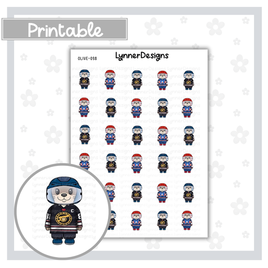 Printable - Olive 038 - Hockey