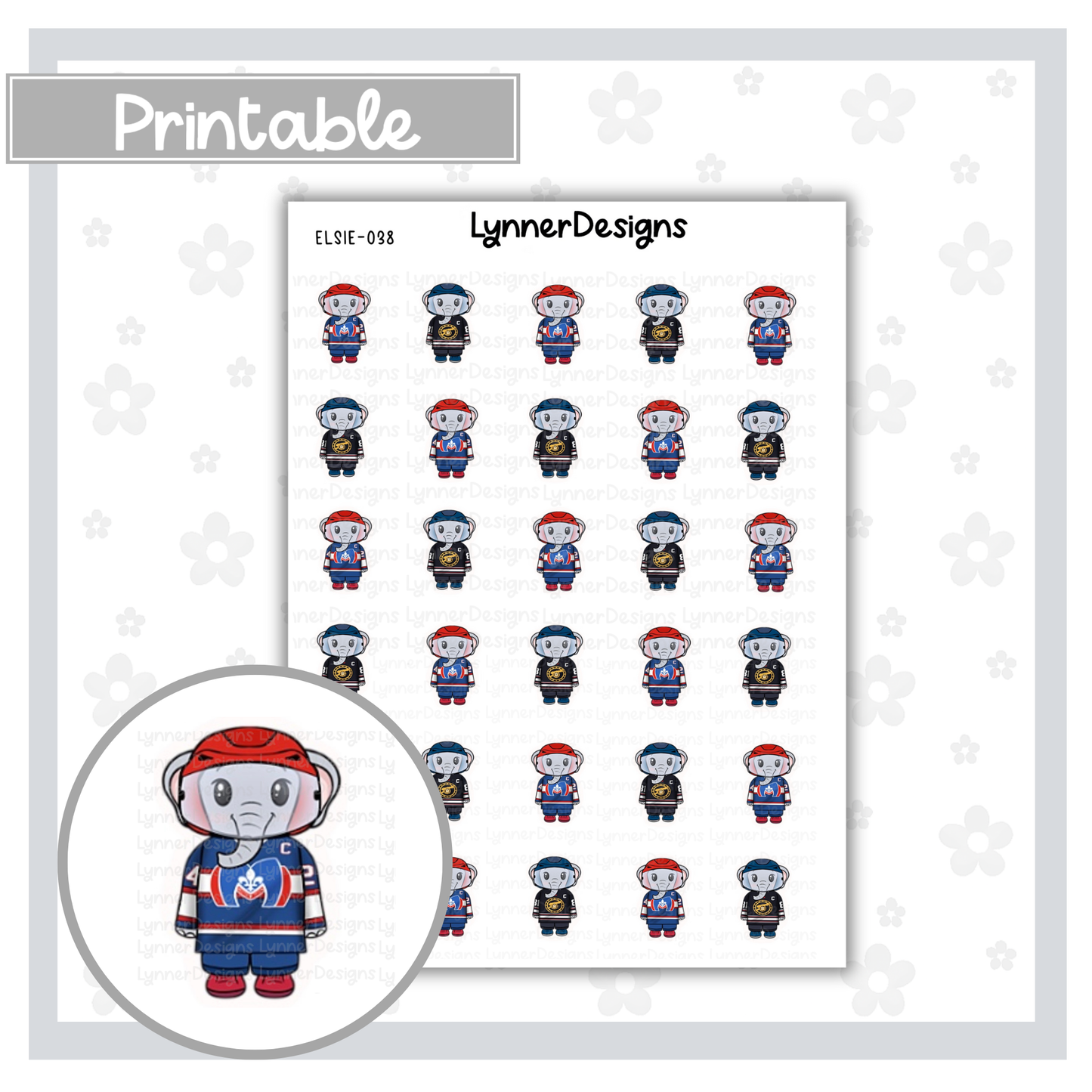 Printable - Elsie 038 - Hockey