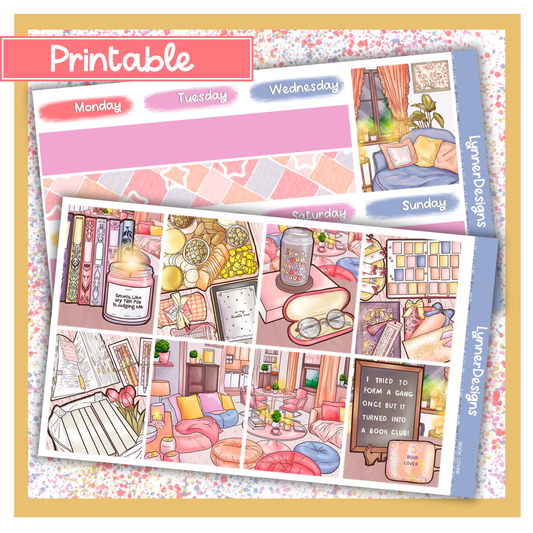 Printable - Book Lover - Vertical Weekly Kit