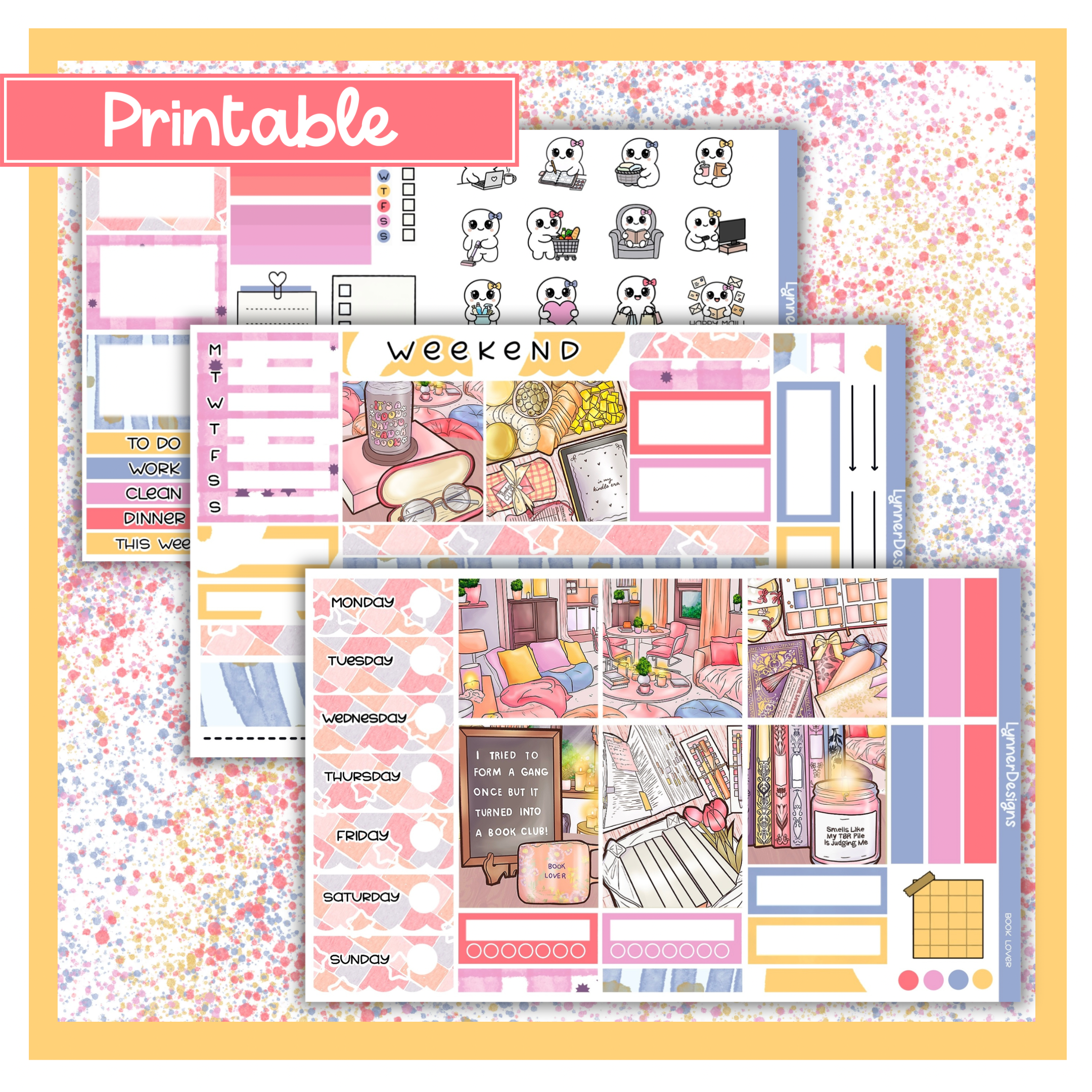 Printable - Book Lover Hobonichi Cousin Weekly Kit – LynnerDesigns