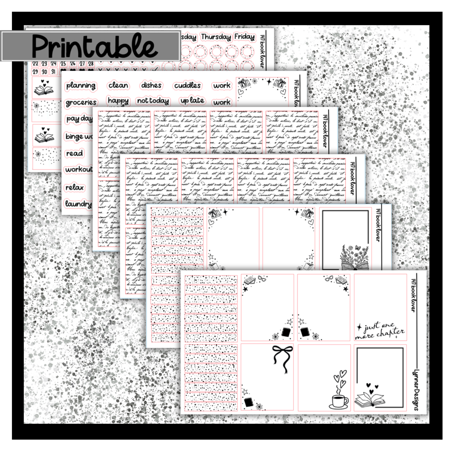 Printable - 147 Book Lover Foil Pack