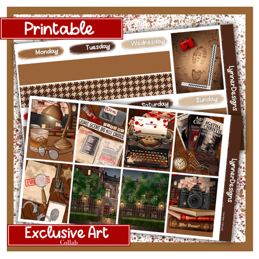 Printable - Mystery Thriller - Vertical Weekly Kit
