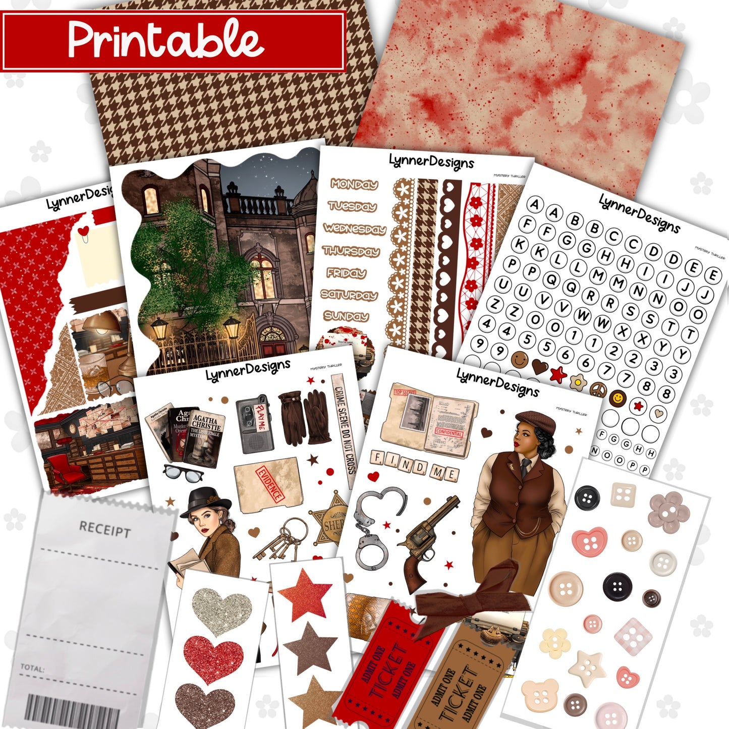 Printable - Mystery Thriller Journaling / Junk Journal Kit