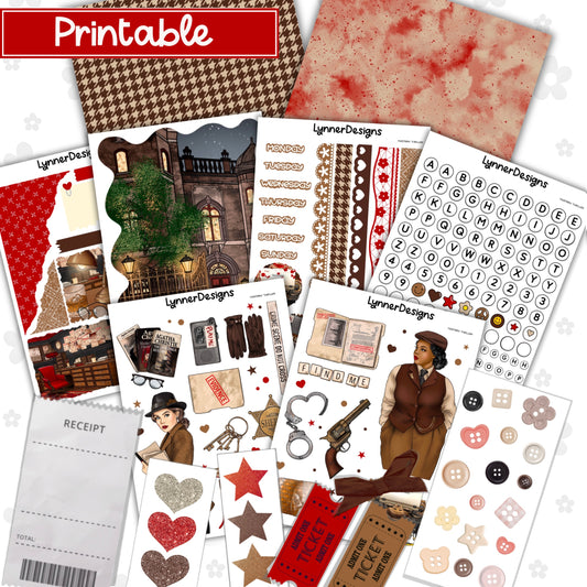 Printable - Mystery Thriller Journaling / Junk Journal Kit