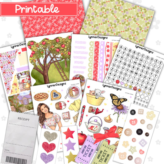 Printable - Cottage Whimsy Journaling / Junk Journal Kit
