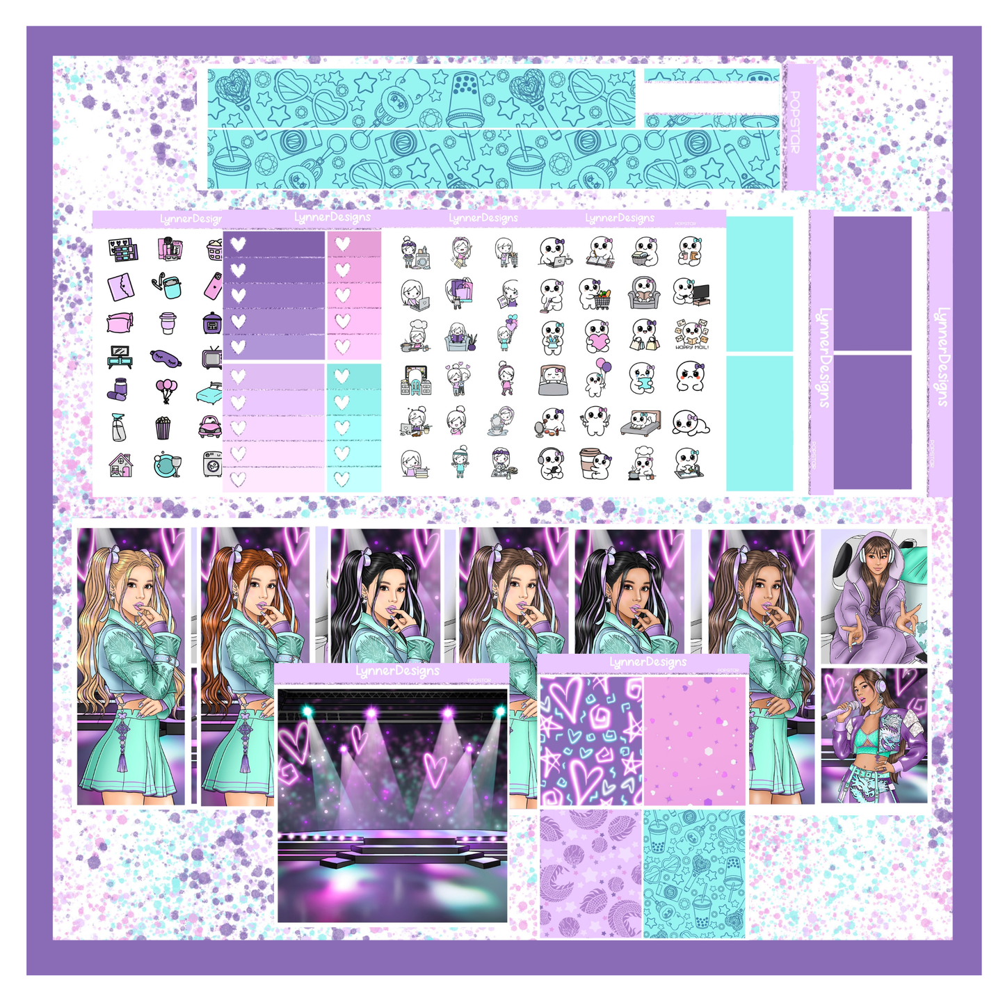 Printable - Popstar - Vertical Weekly Kit