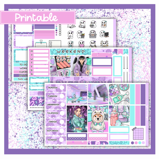 Printable - Popstar Hobonichi Cousin Weekly Kit