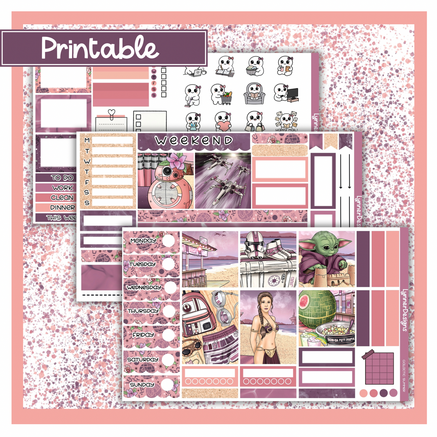 Printable - Galactic Summer Hobonichi Cousin Weekly Kit