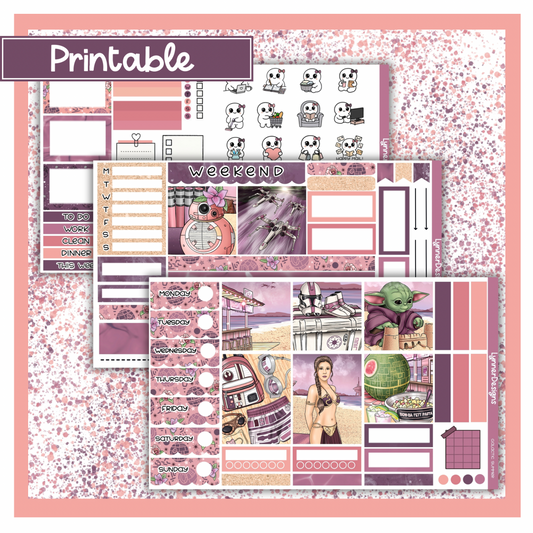 Printable - Galactic Summer Hobonichi Cousin Weekly Kit