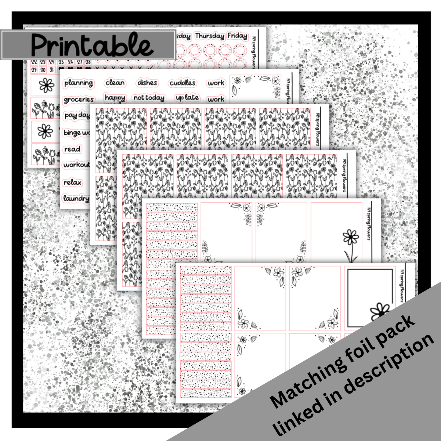 Printable - Cottage Whimsy - Vertical Weekly Kit