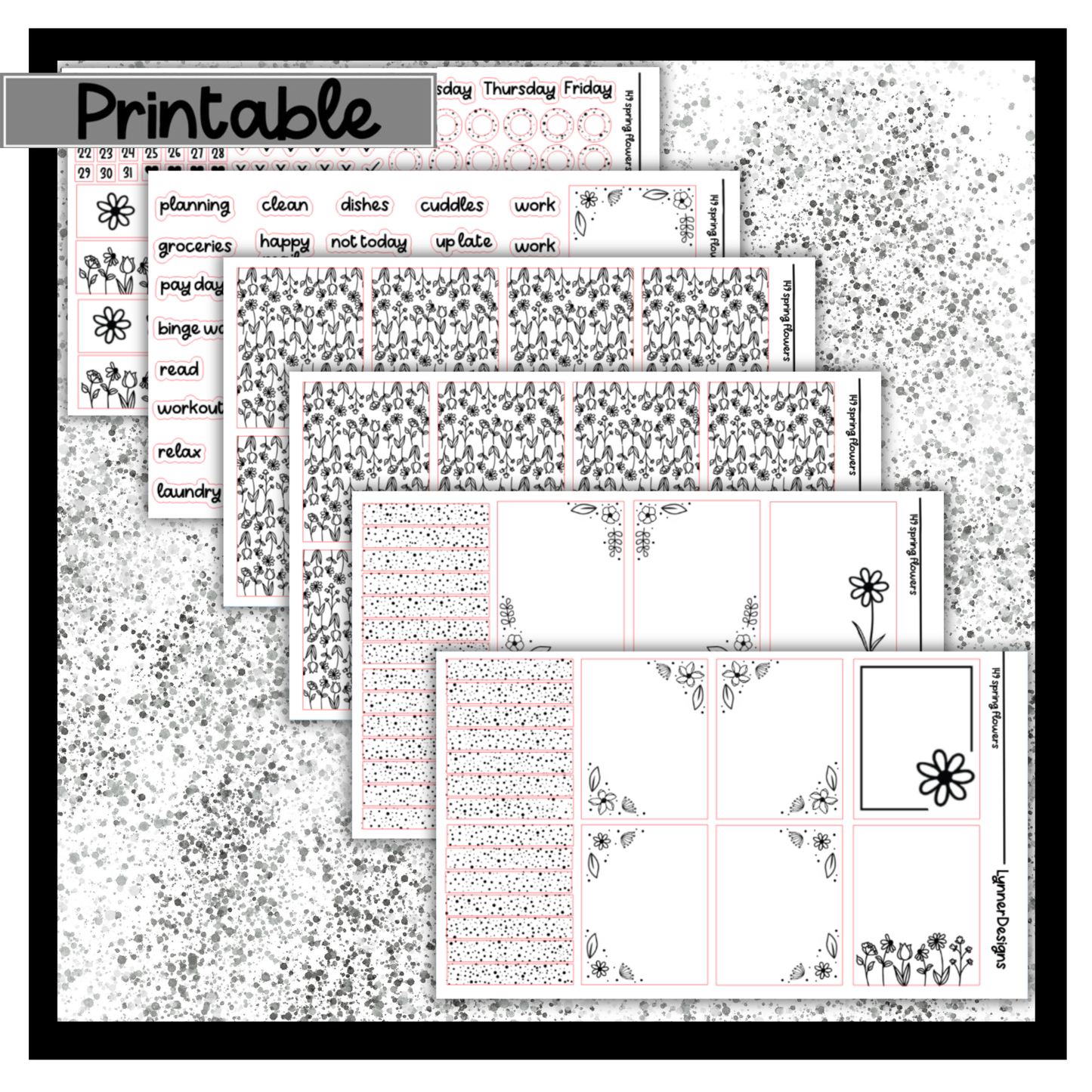 Printable - 149 Spring Flowers Foil Pack