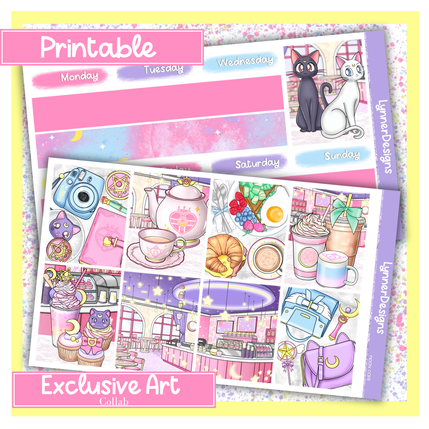 Printable - Moon Cafe - Vertical Weekly Kit