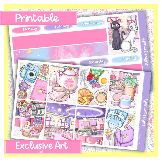 Printable - Moon Cafe - Vertical Weekly Kit