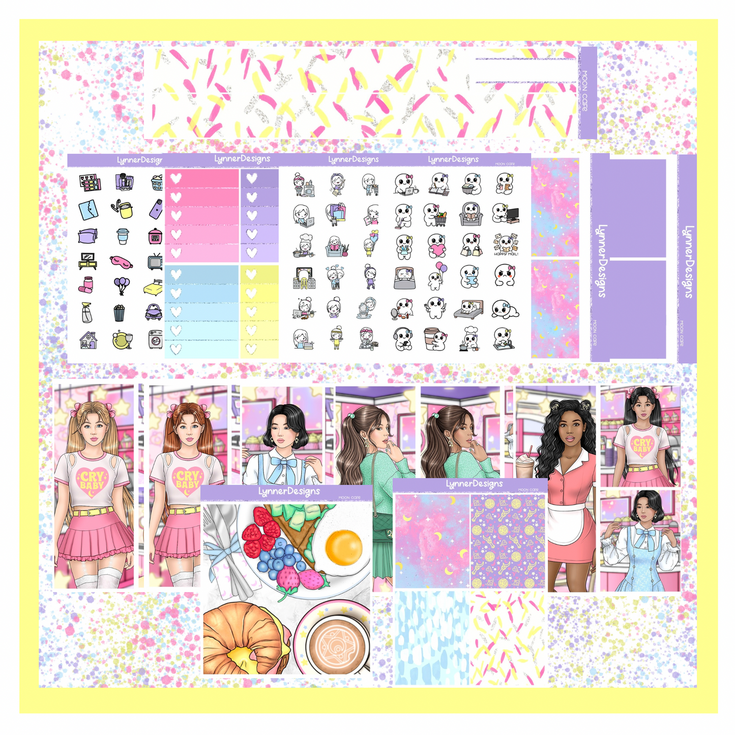 Printable - Moon Cafe - Vertical Weekly Kit