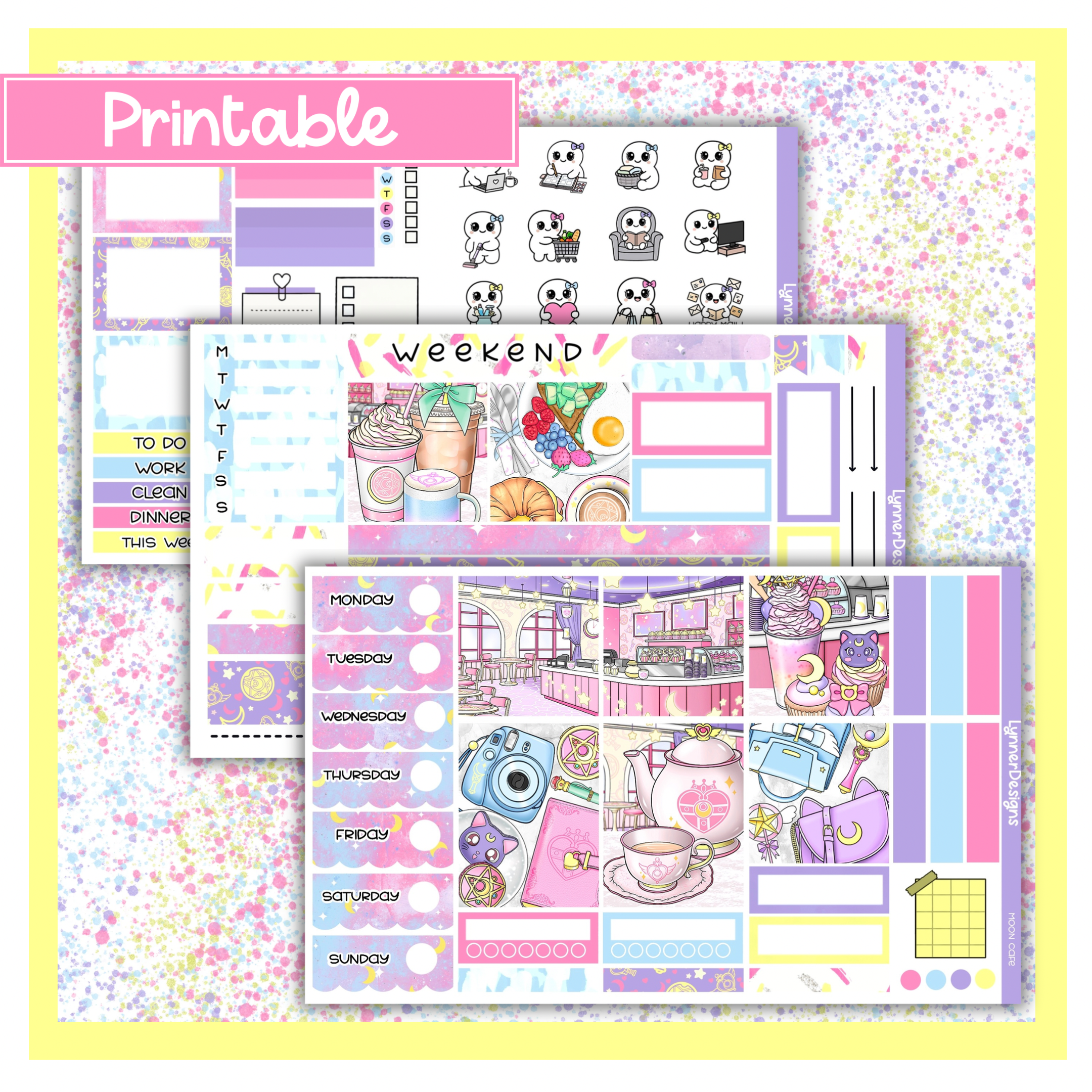 Printable - Moon Cafe Hobonichi Cousin Weekly Kit – LynnerDesigns
