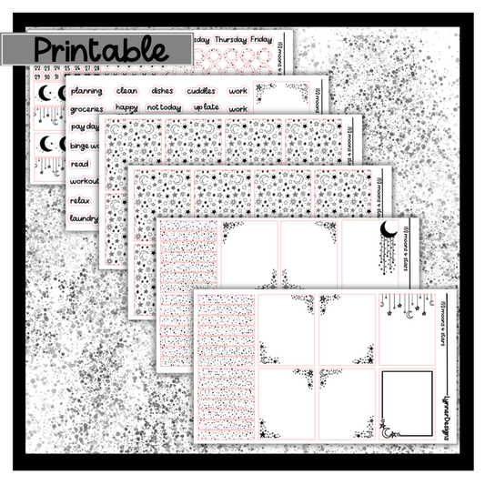 Printable - 152 Moons & Stars Foil Pack