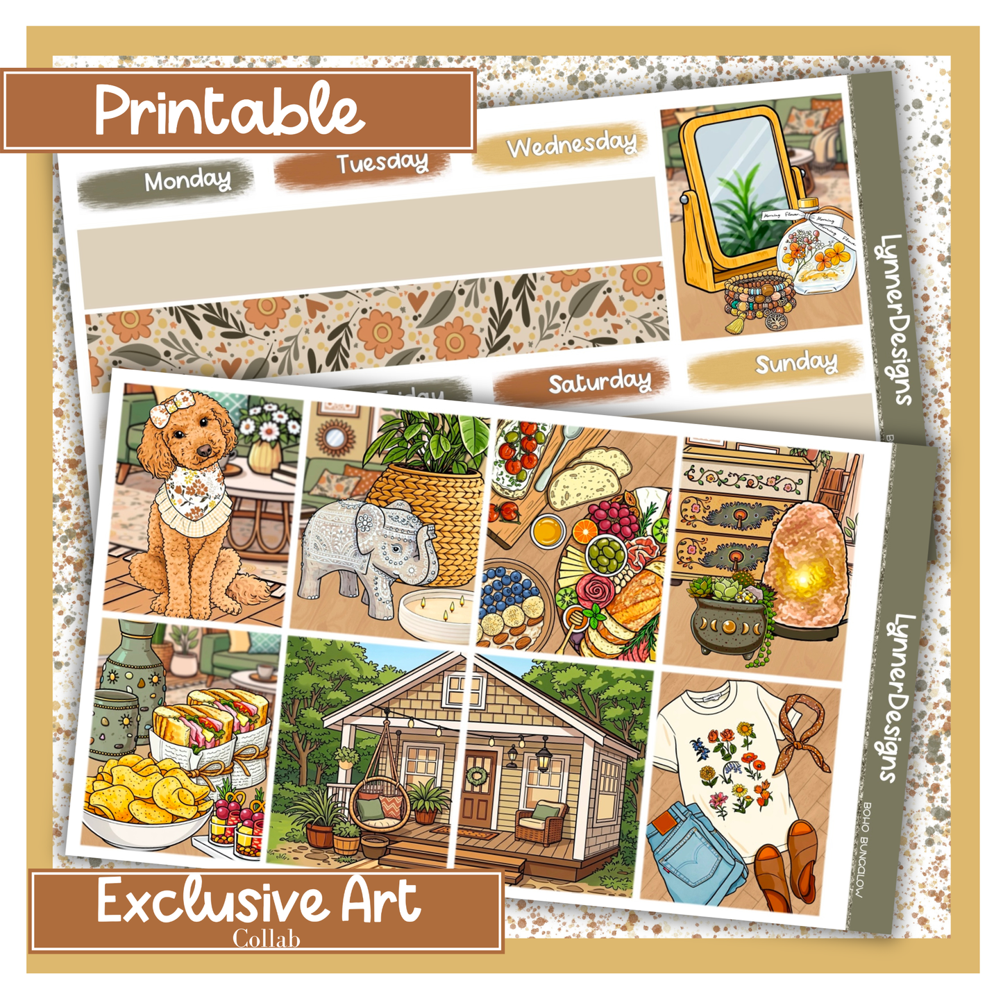 Printable - Boho Bungalow - Vertical Weekly Kit