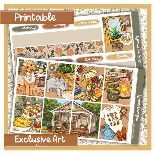 Printable - Boho Bungalow - Vertical Weekly Kit