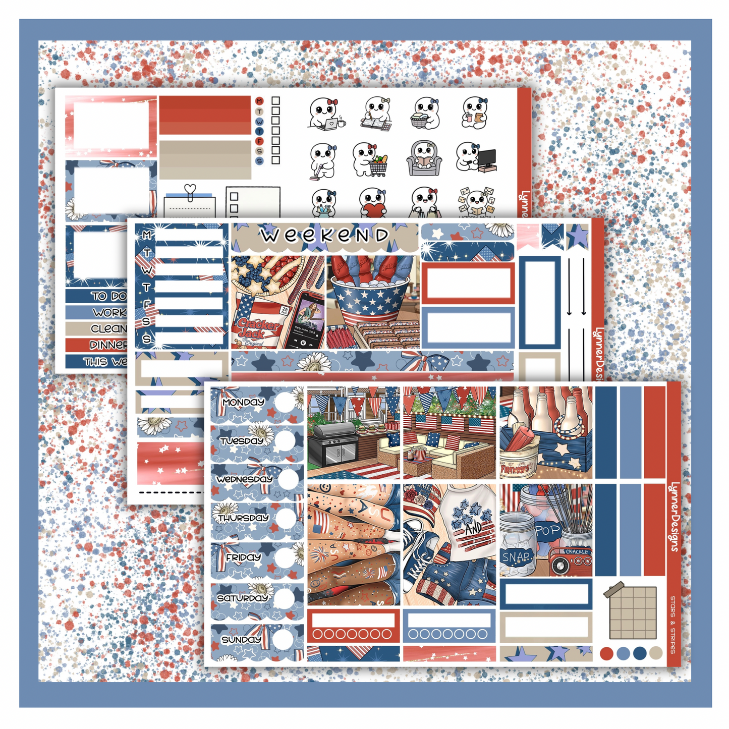 Stars & Stripes- Hobonichi Cousin Weekly Kit