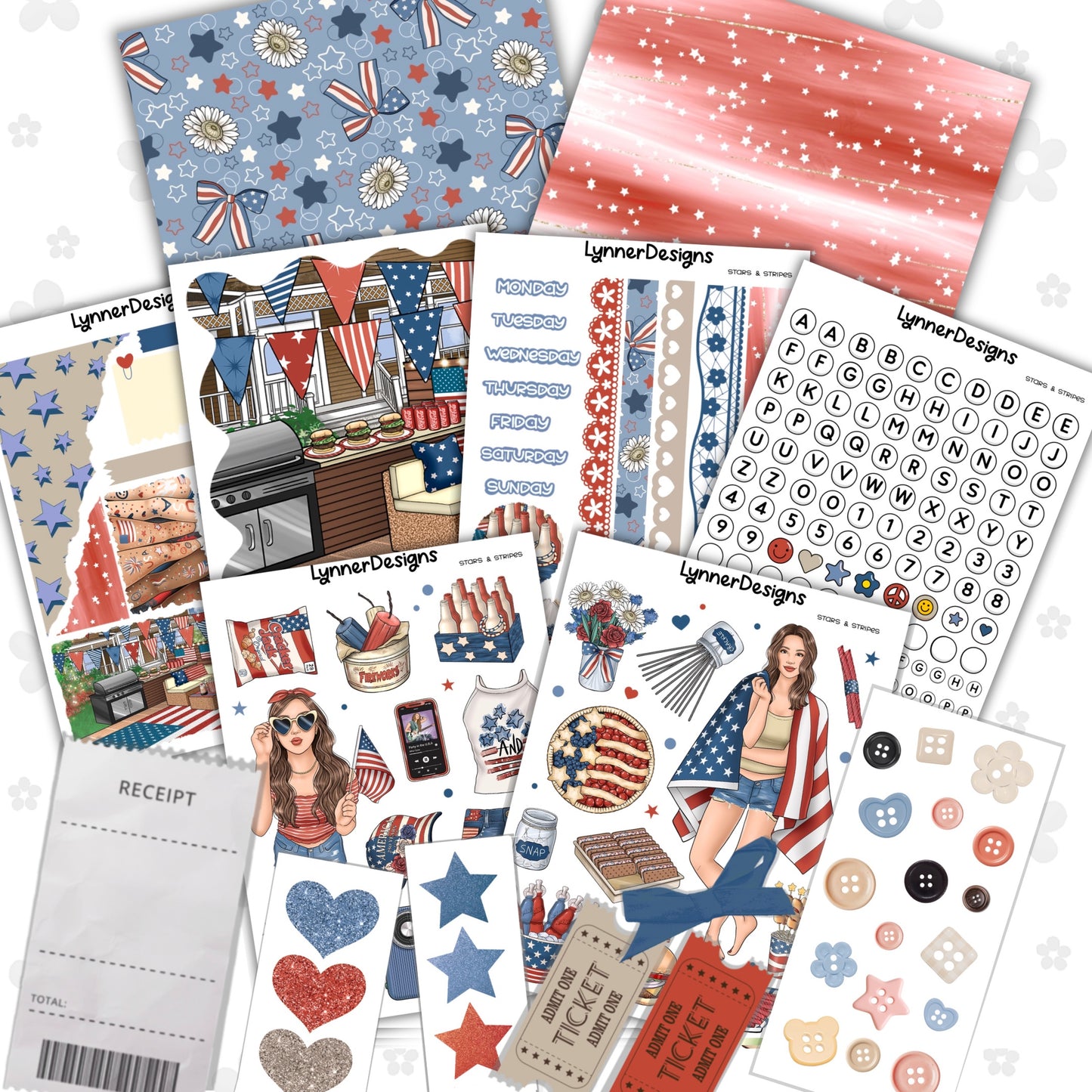 Journaling Kit / Junk Journal - Stars & Stripes