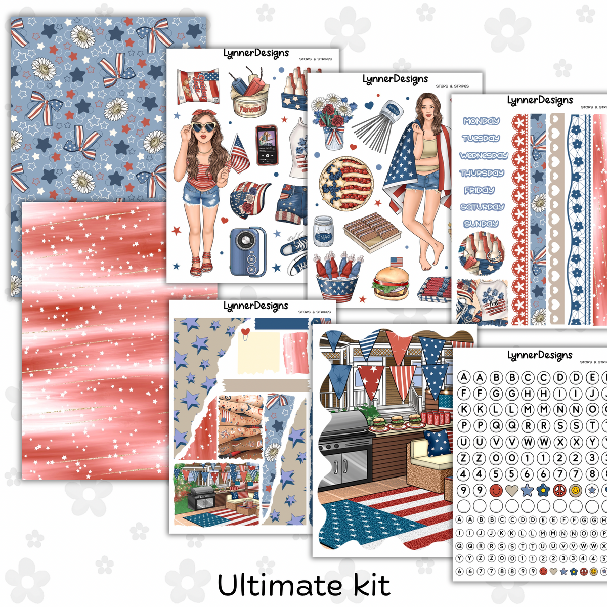 Journaling Kit / Junk Journal - Stars & Stripes