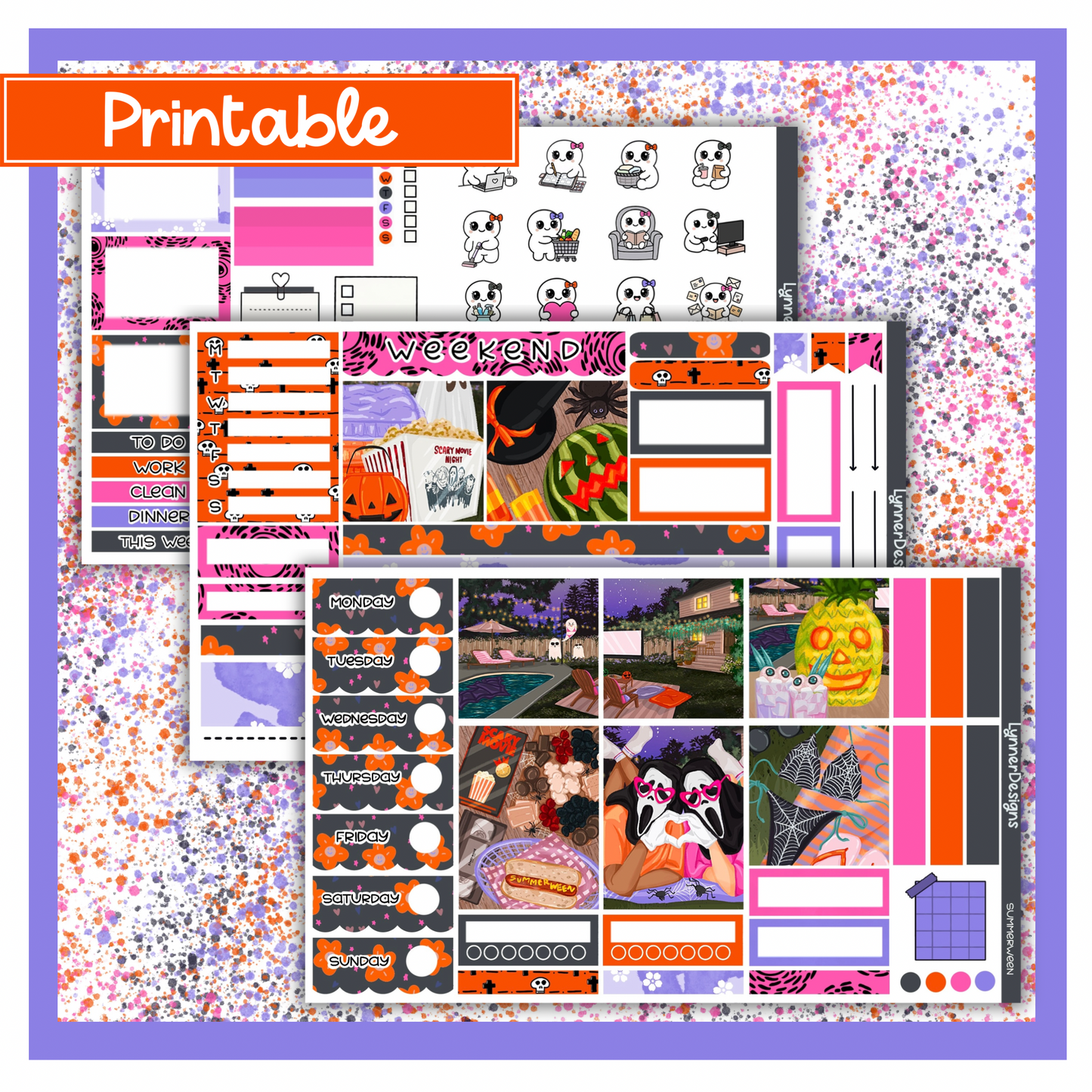 Printable -Summerween Hobonichi Cousin Weekly Kit