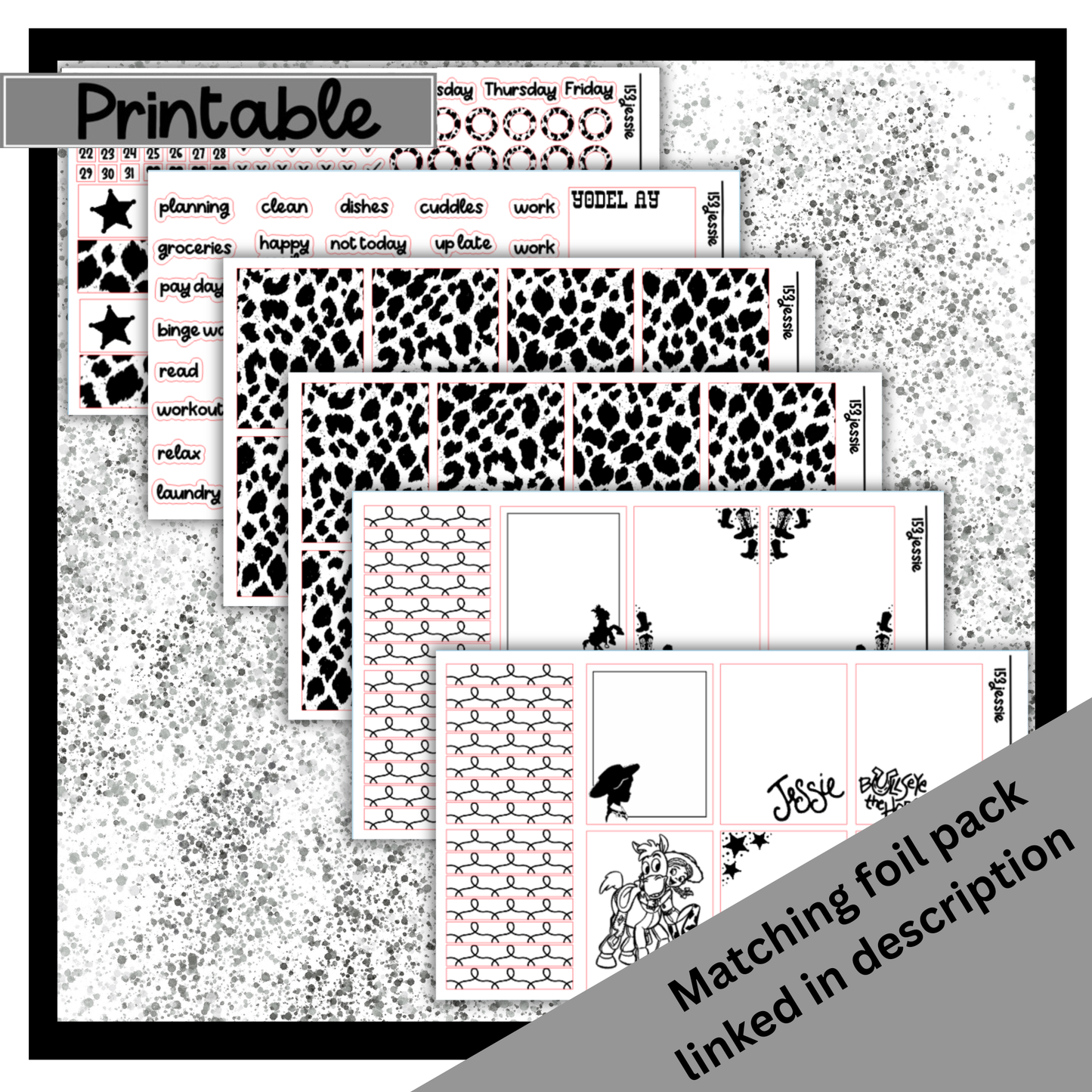 Printable - Jessie - Vertical Weekly Kit