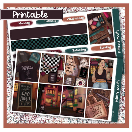 Printable - Emo Night - Vertical Weekly Kit