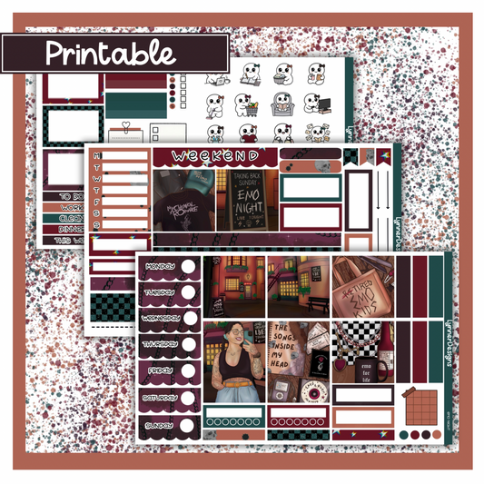 Printable - Emo Night Hobonichi Cousin Weekly Kit