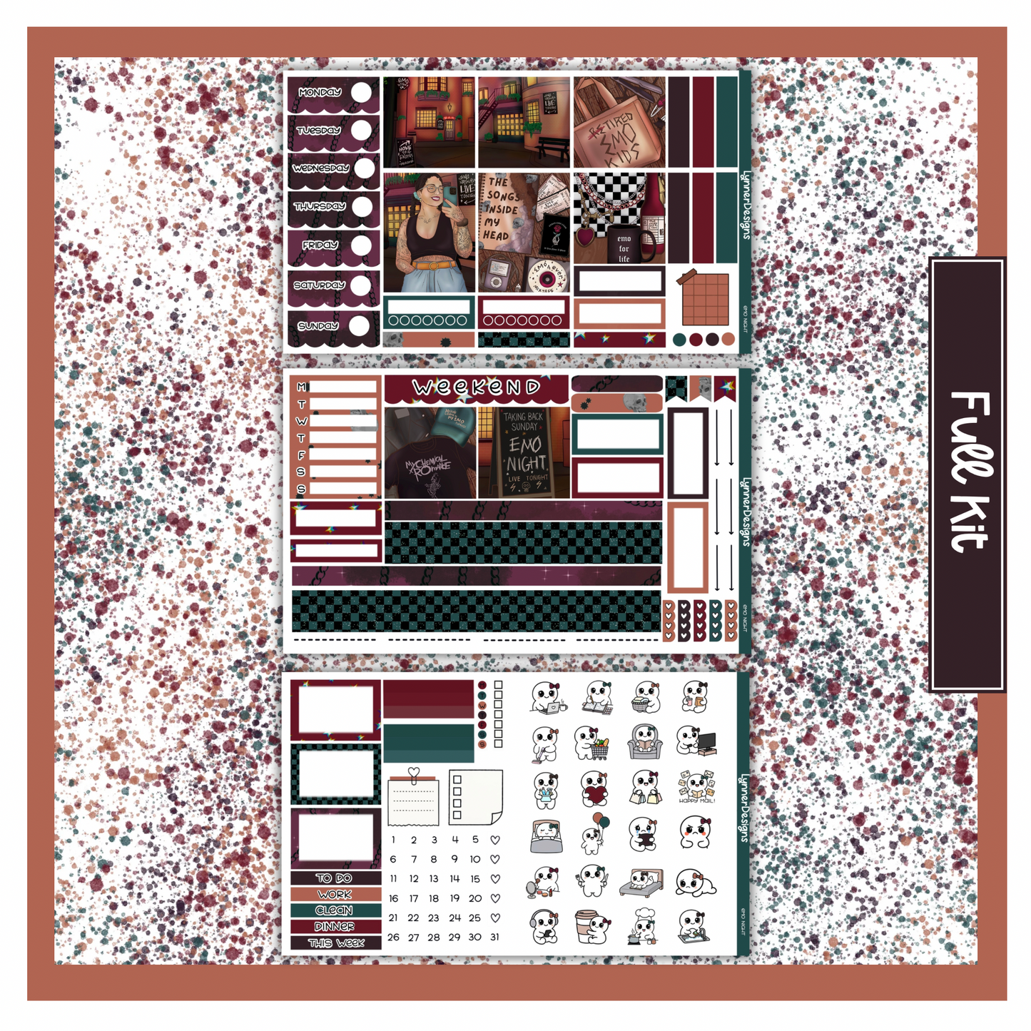 Emo Night - Hobonichi Cousin Weekly Kit