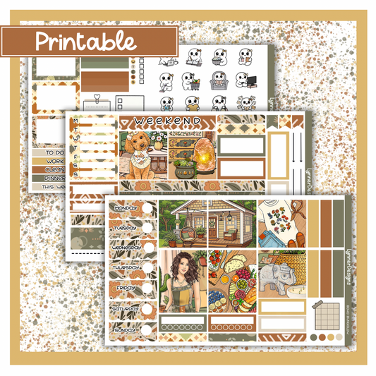 Printable - Boho Bungalow Hobonichi Cousin Weekly Kit
