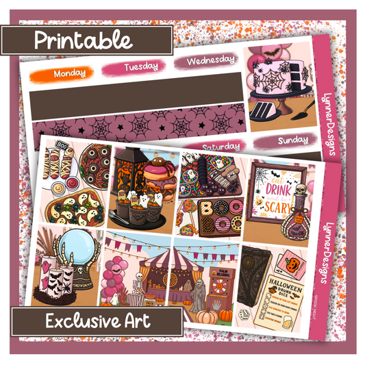 Printable - Spook Night - Vertical - Weekly Kit