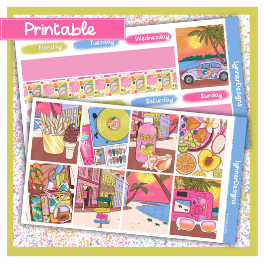 Printable - Summer Lovin - Vertical Weekly Kit