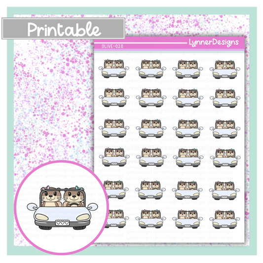 Printable - Olive 020- Friends Driving Car