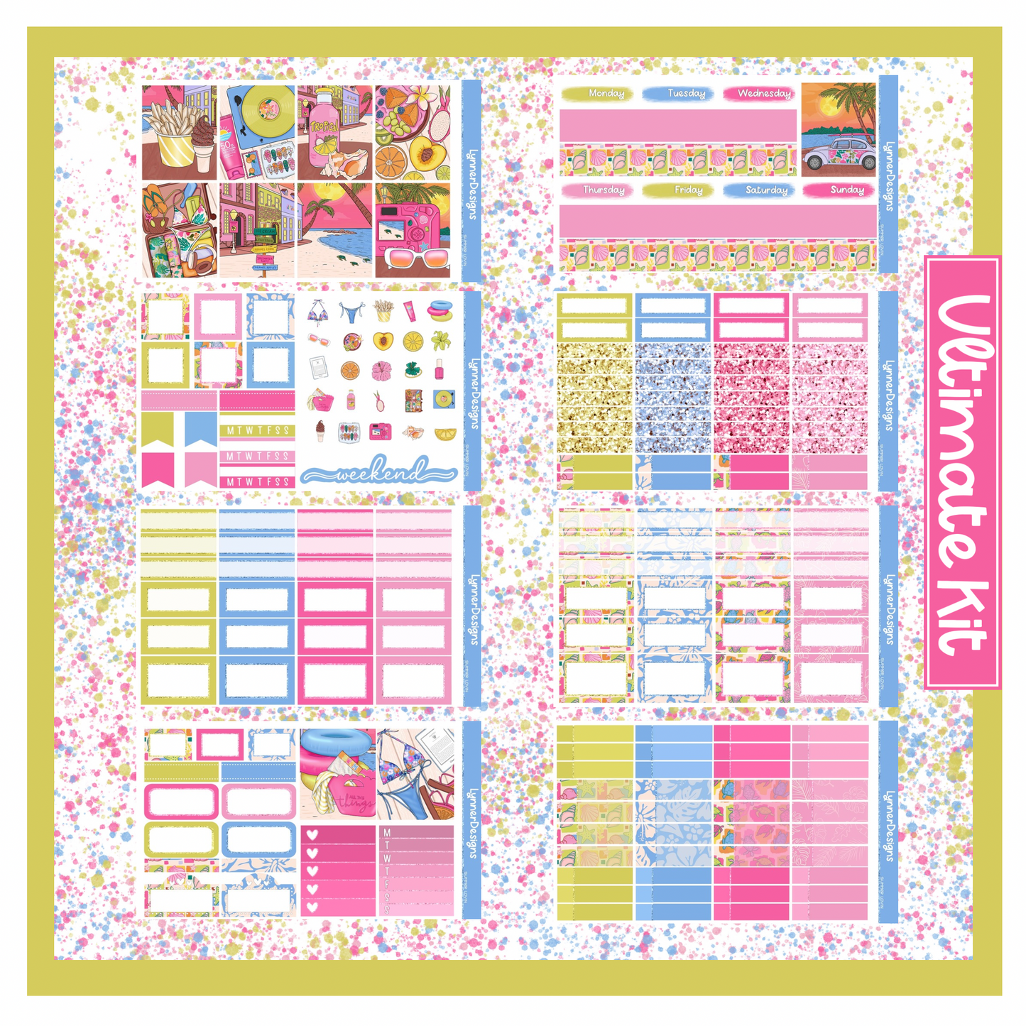 Printable - Summer Lovin - Vertical Weekly Kit