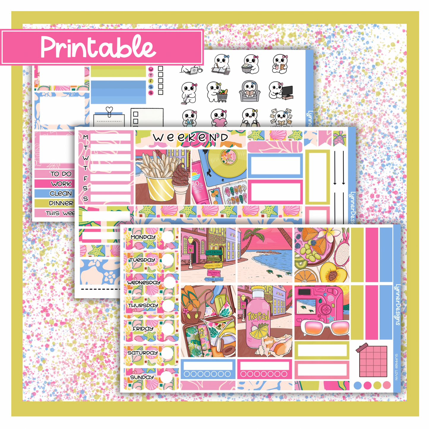Printable - Summer Lovin Hobonichi Cousin Weekly Kit