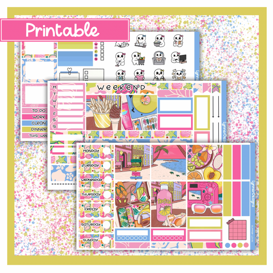 Printable - Summer Lovin Hobonichi Cousin Weekly Kit