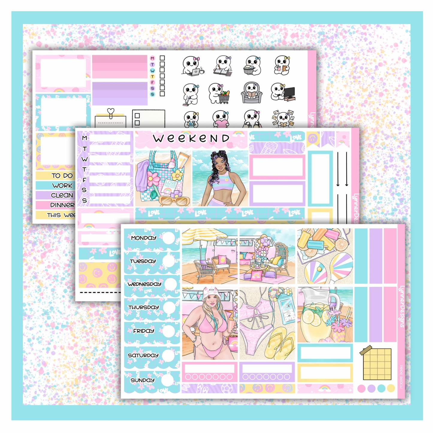 Pride Beach - Hobonichi Cousin Weekly Kit